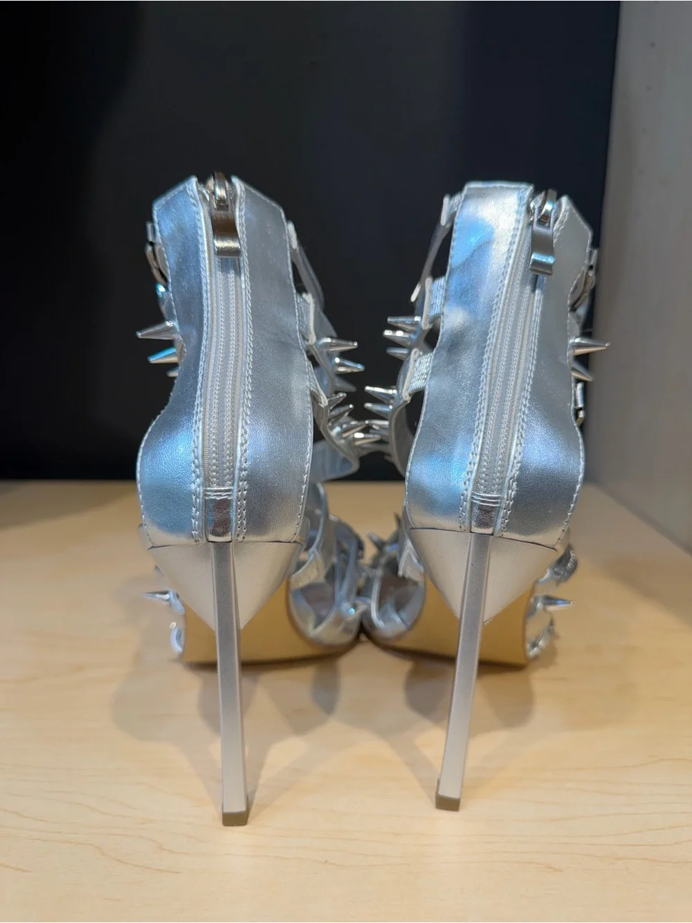 AZALEA WANG ROBINSON SILVER WATCH SHOE STILETTO SANDAL